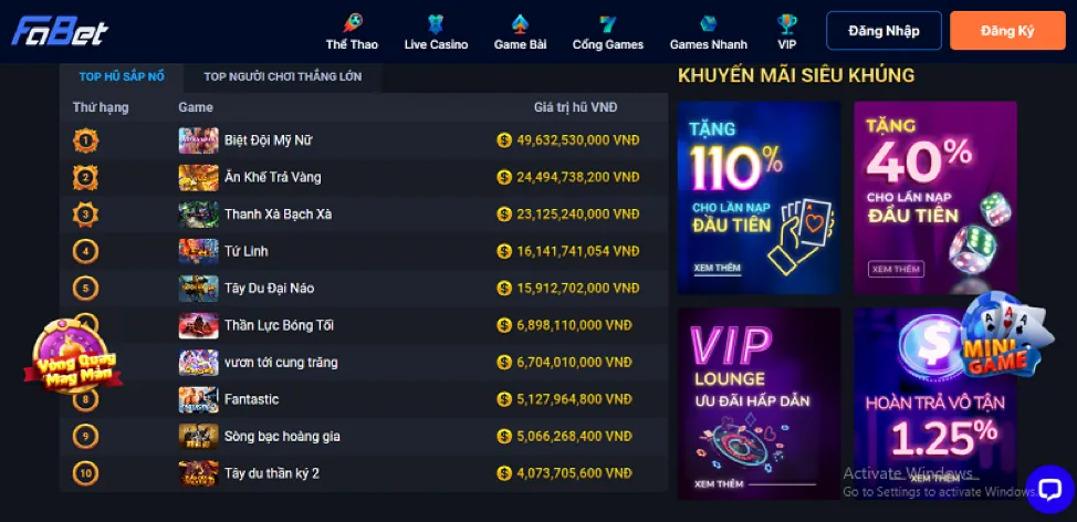 Tin tức khuyến mãi casino 18win11